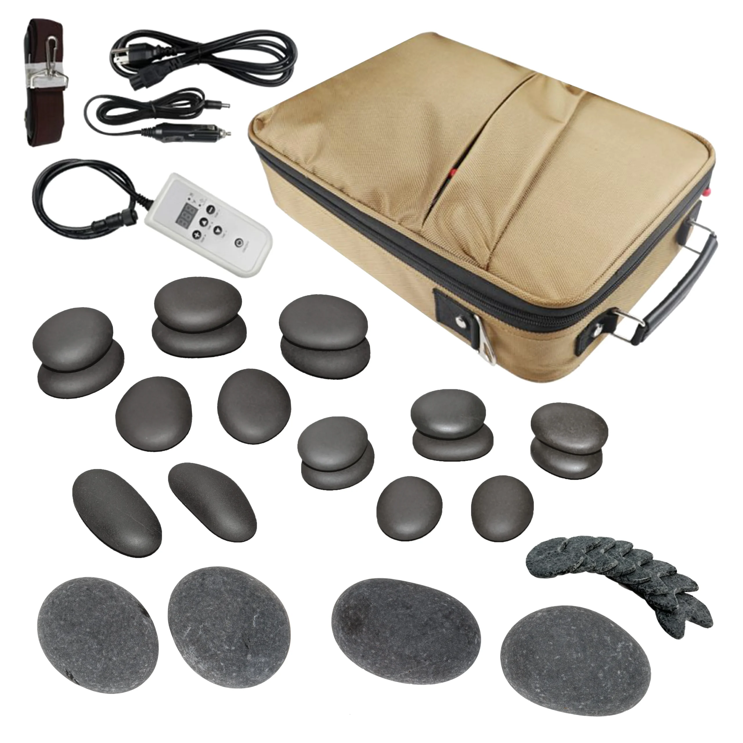 Professional Mobile Massage Basalt Stone Warming Kit, 30 Stones