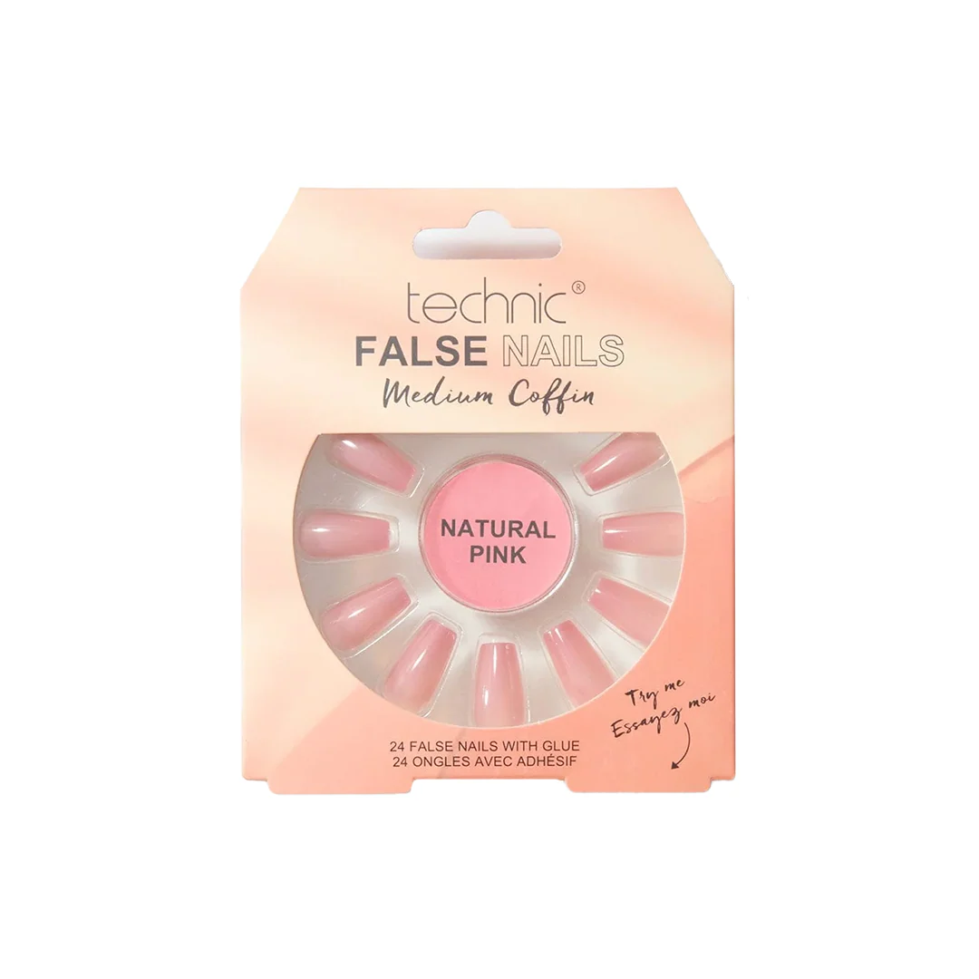 Technic Medium Coffin False Nails Natural Pink – Beauty Outlet