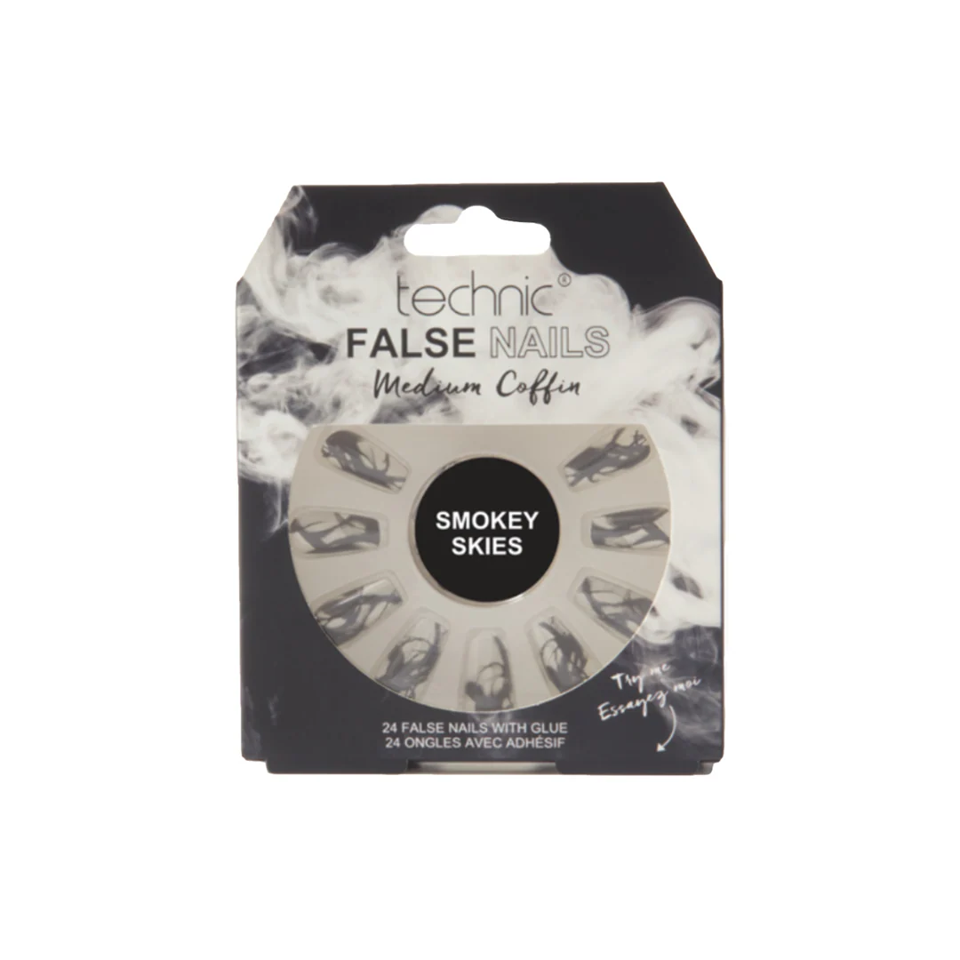 Technic Medium Coffin False Nails Smokey – Beauty Outlet