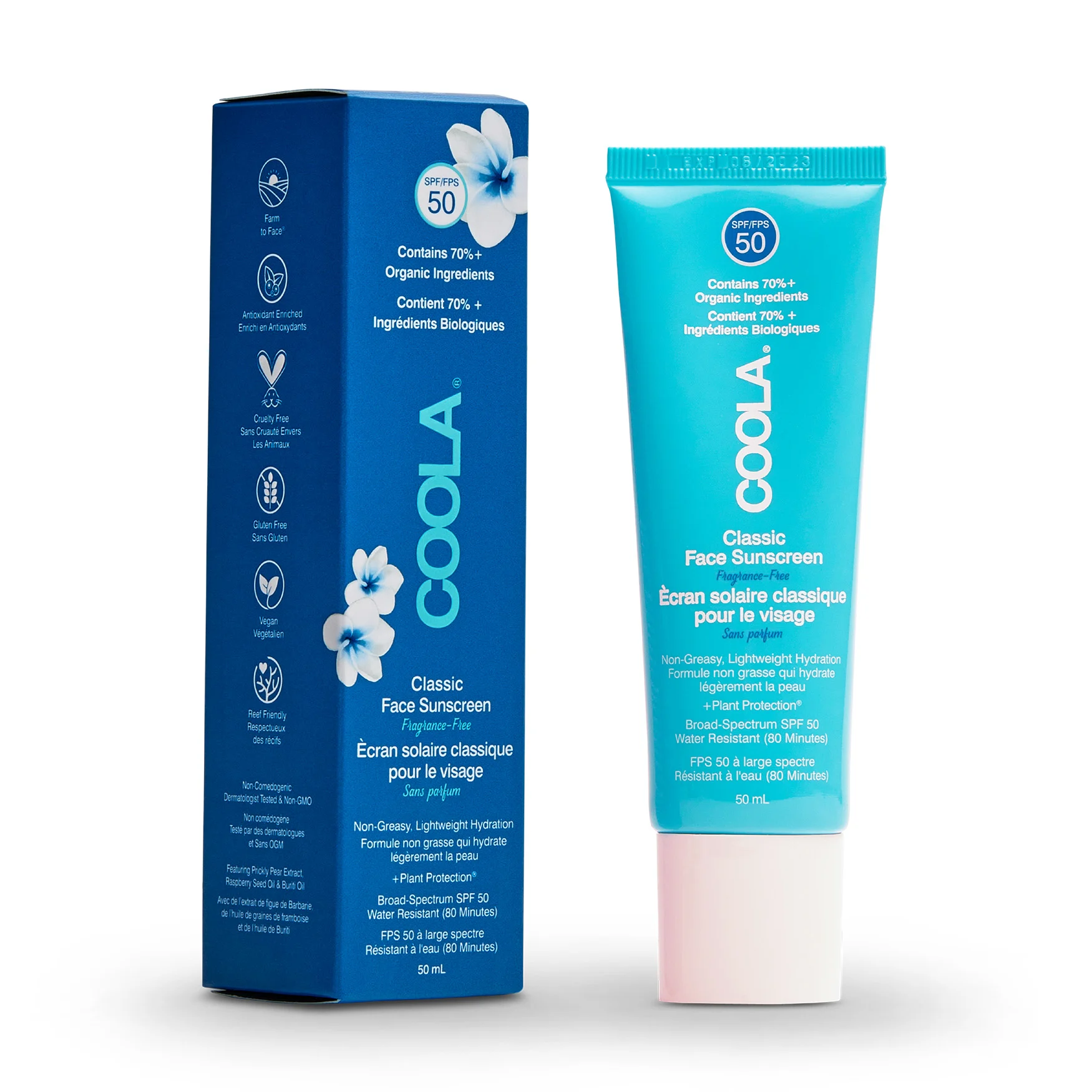 CoolaSPF50 Organic Classic Face SP50 Unscented50ML