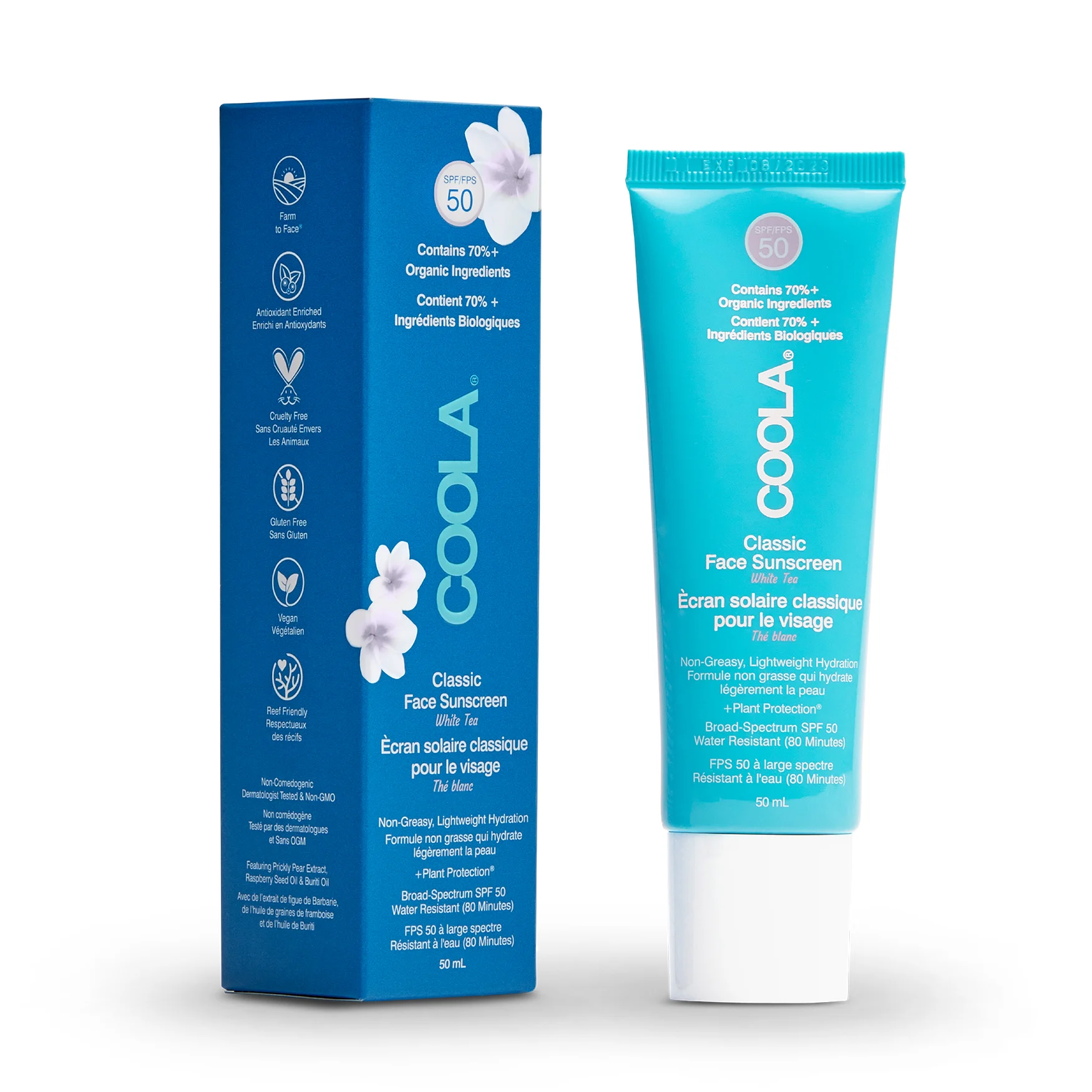 CoolaClassic Face Organic Sunscreen Lotion SPF 50 White Tea50ML