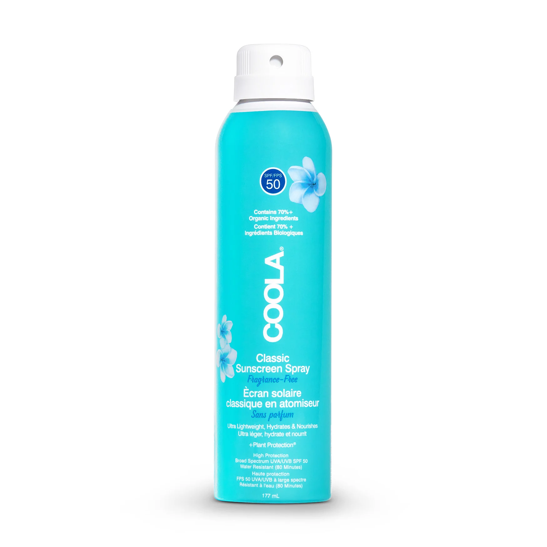 CoolaClassic Body Organic Sunscreen Spray SPF 50 Fragrance Free177ML