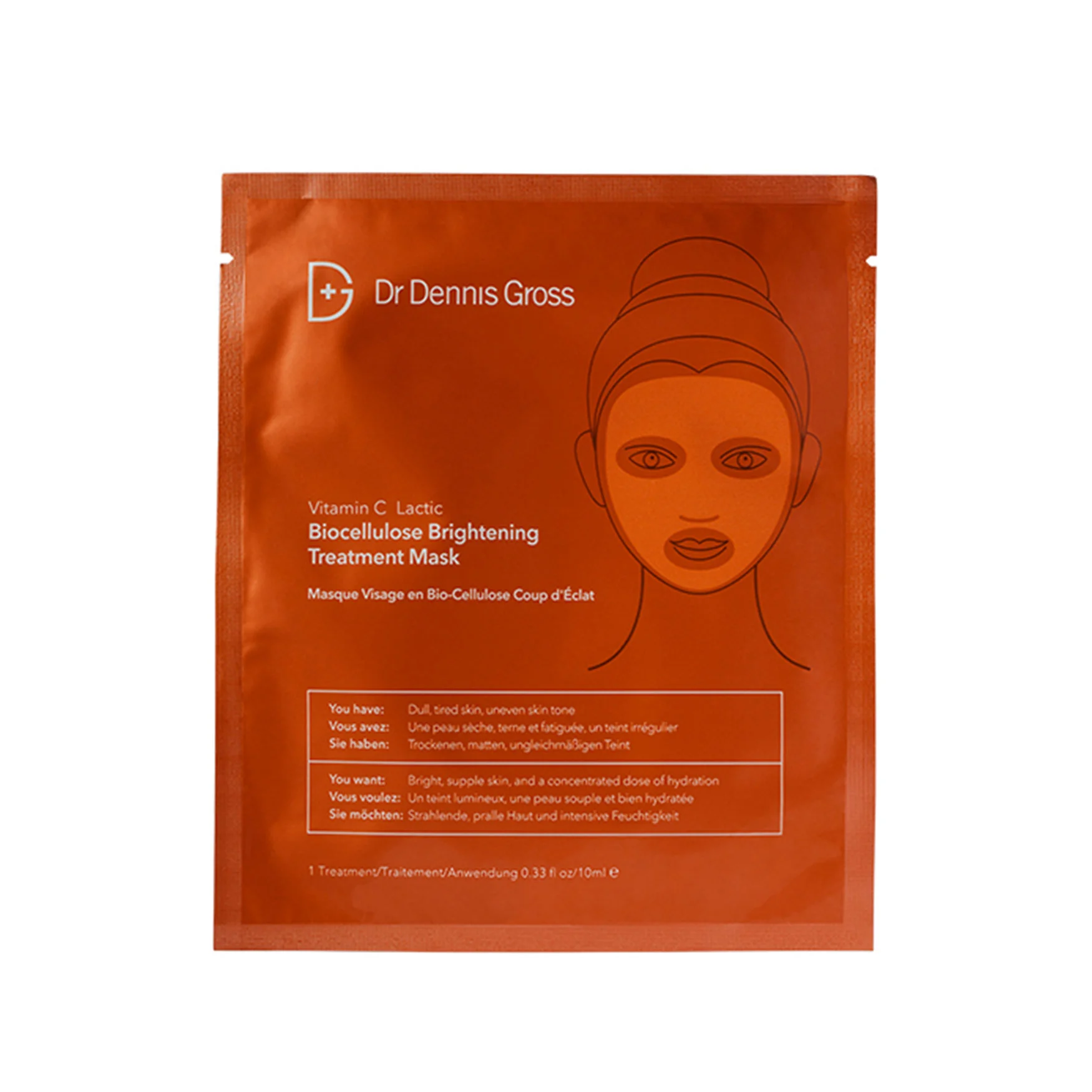 Dr. Dennis GrossVitamin C + Lactic Biocellulose Brightening Treatment Mask10ML