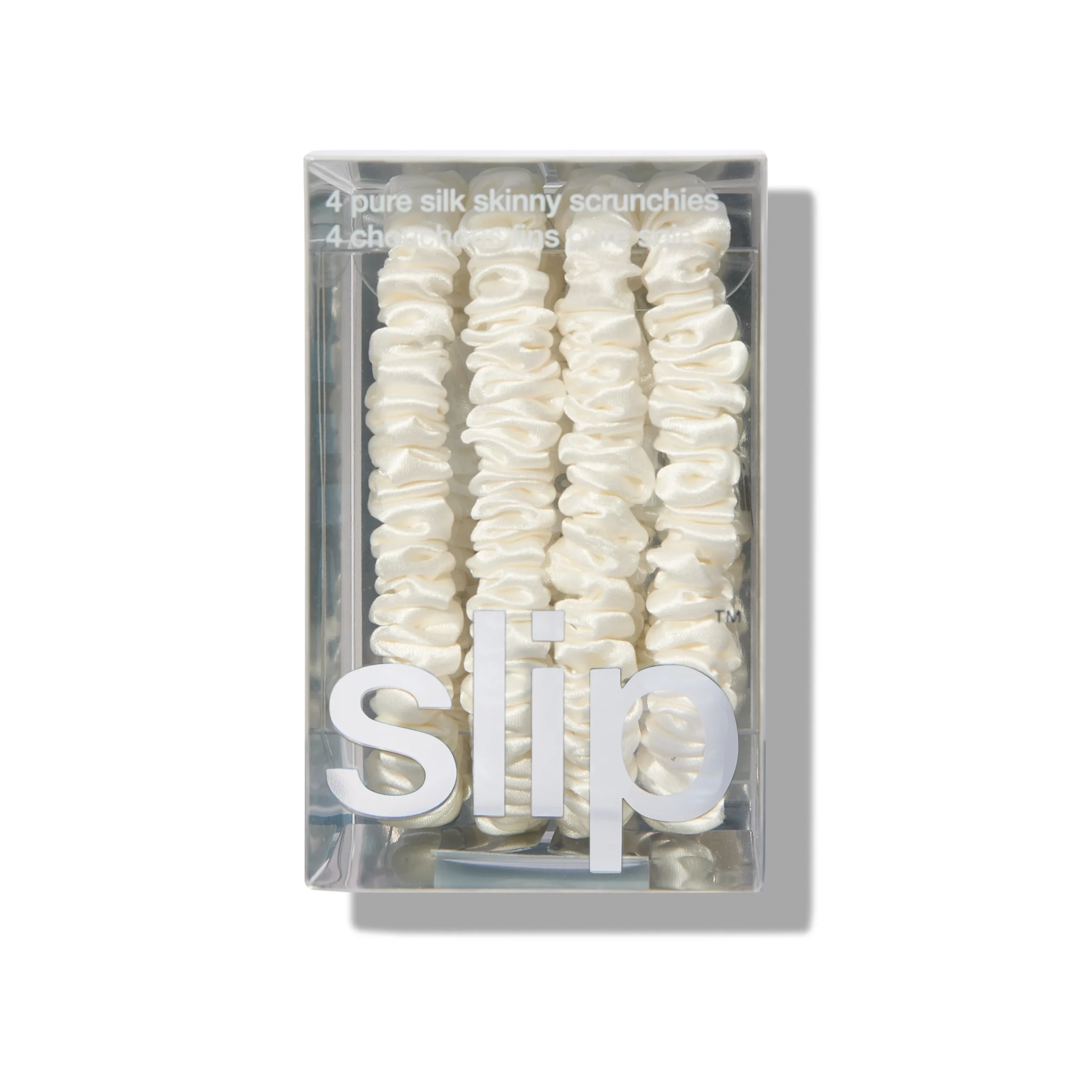 SlipPure Silk Skinny Scrunchies Set of 4 - White