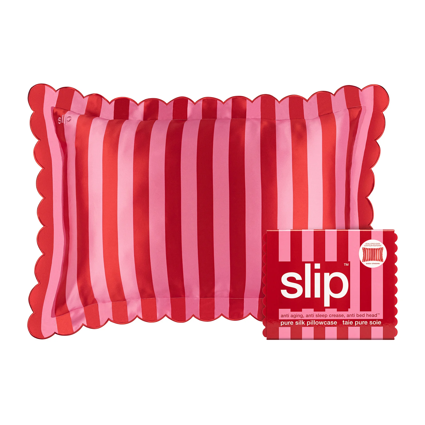 SlipSilk Scalloped Queen Pillowcase – Sunshade