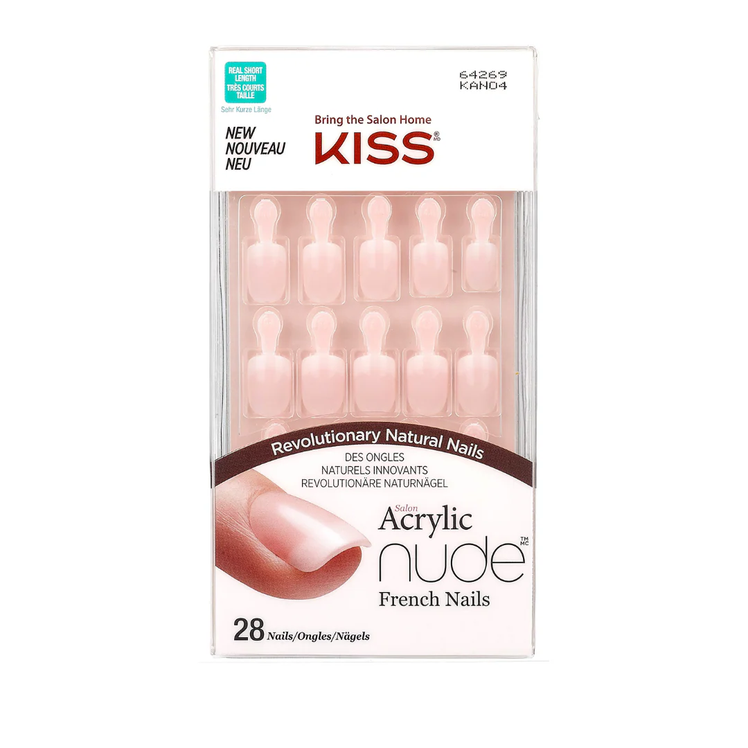 Kiss Salon Acrylic Nude French Nails Short Length 64269 – Beauty Outlet