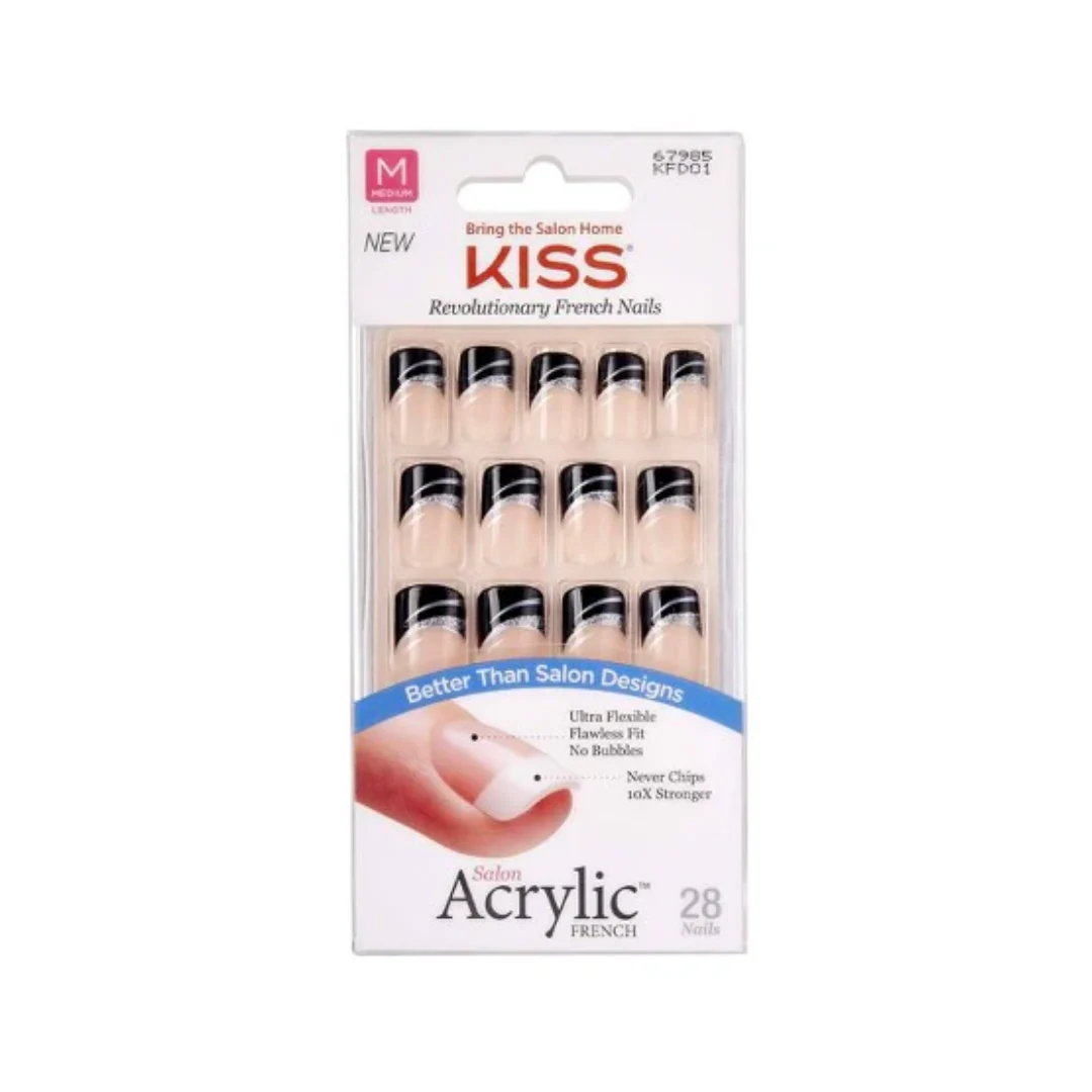 Kiss Acrylic French Nails 67985 Black Tip – Beauty Outlet