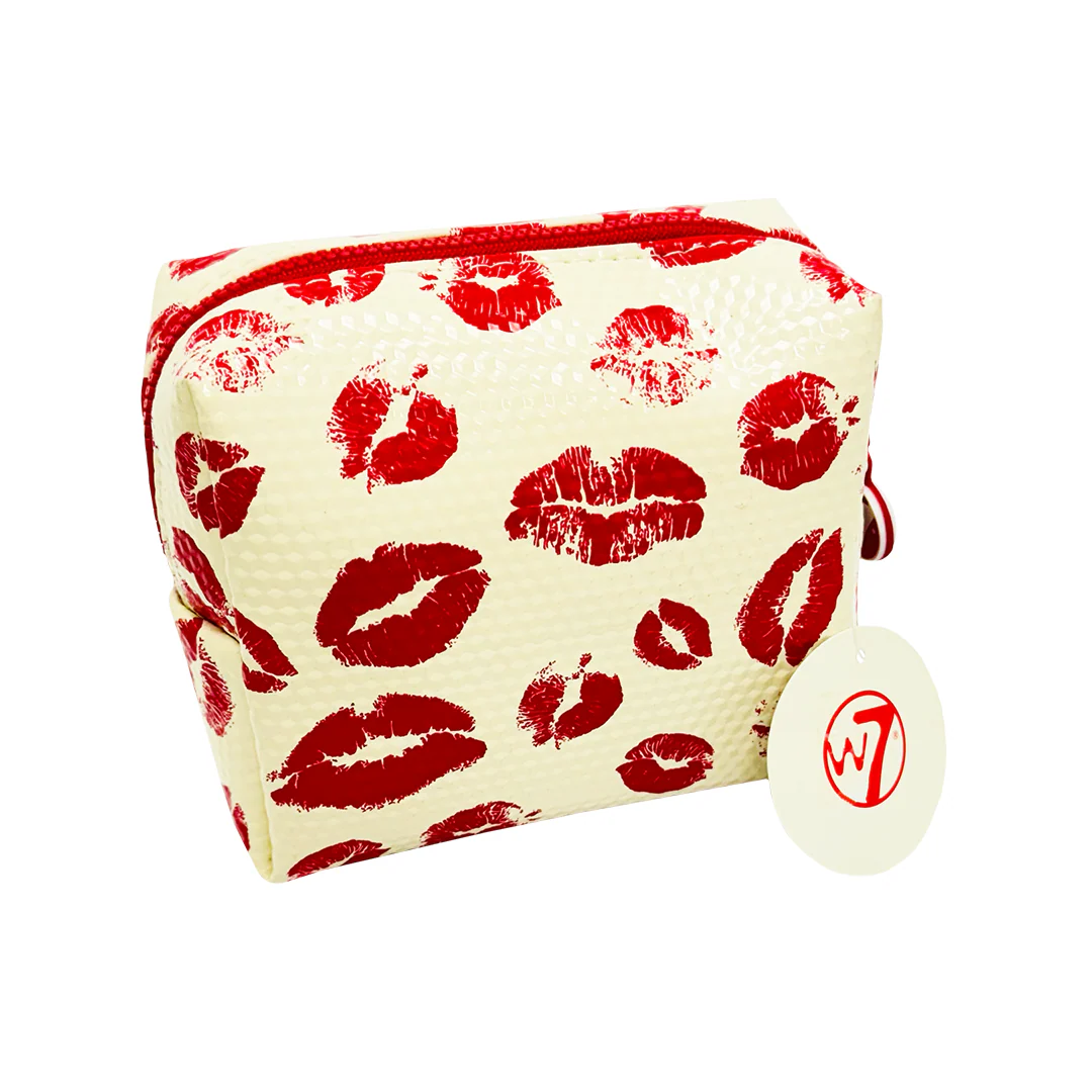 W7 Small Lip Pattern Cosmetic Bag Cream – Beauty Outlet