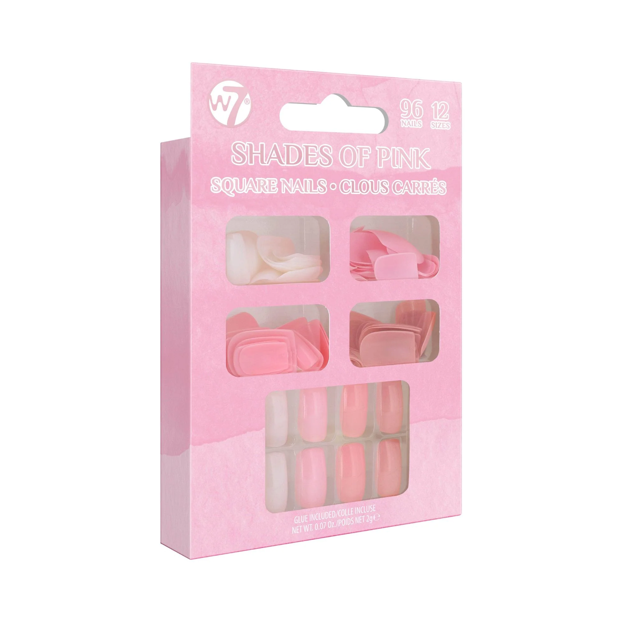 W7 Glamorous Nails Shades Of Pink x 96 Nails – Beauty Outlet