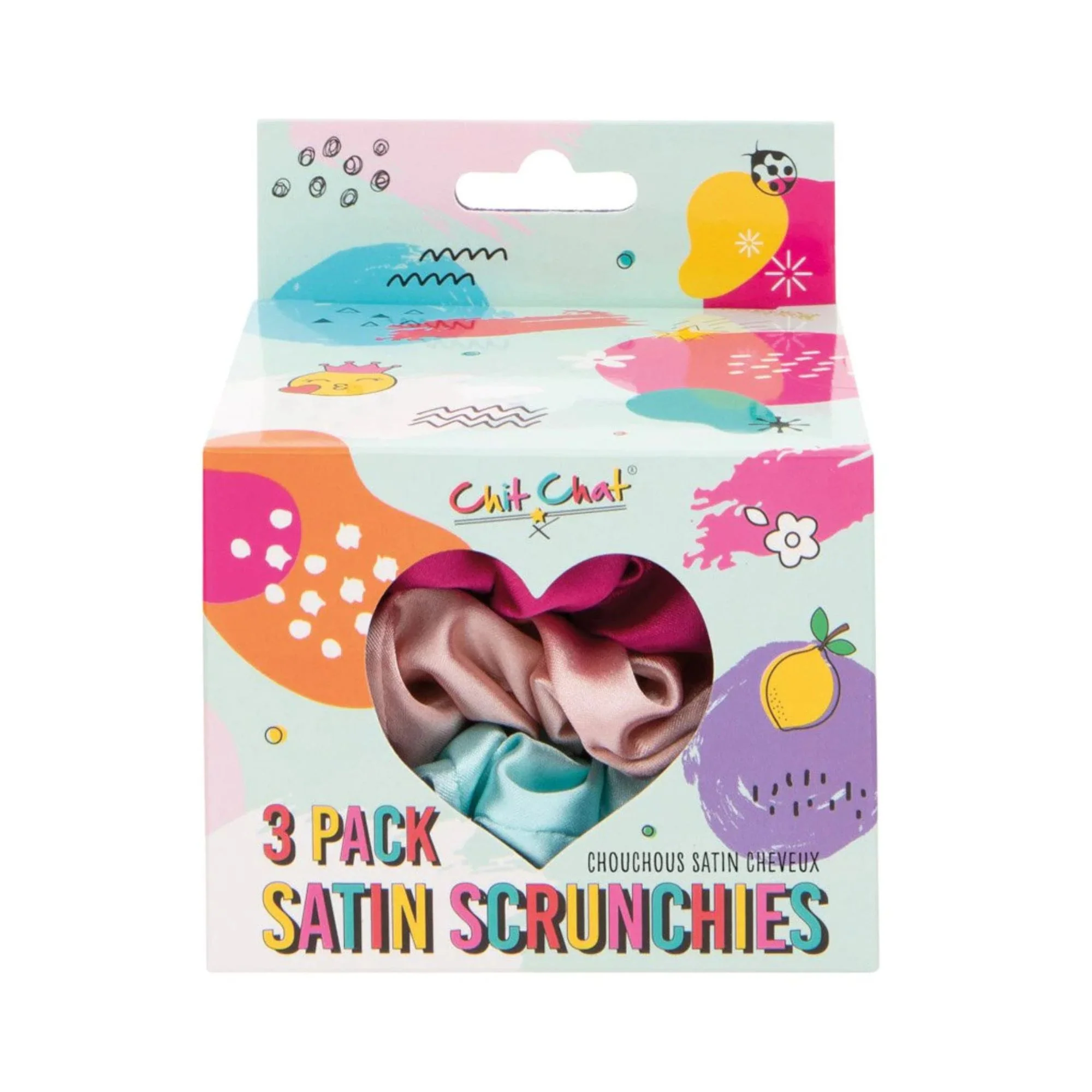 Chit Chat 3 Pack Satin Scrunchies – Beauty Outlet