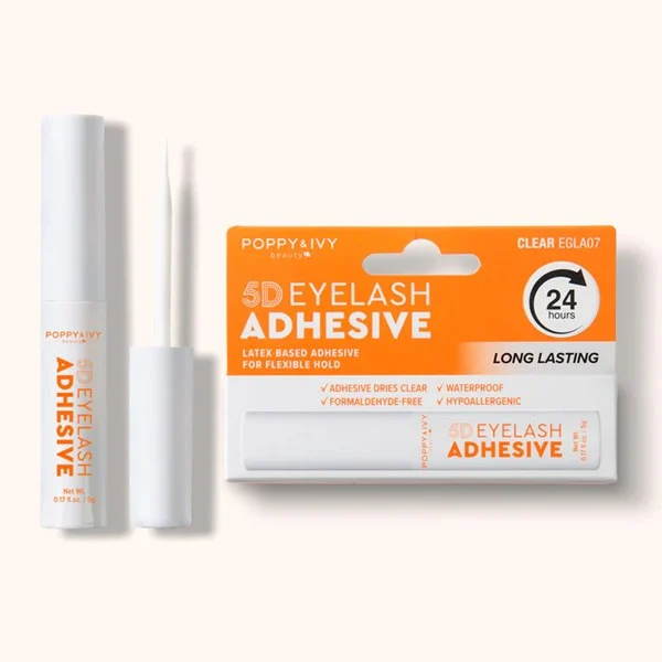 Poppy & Ivy 5D Brush on Latex Eyelash Adhesive 24 Hour - #EGLA07 - Clear
