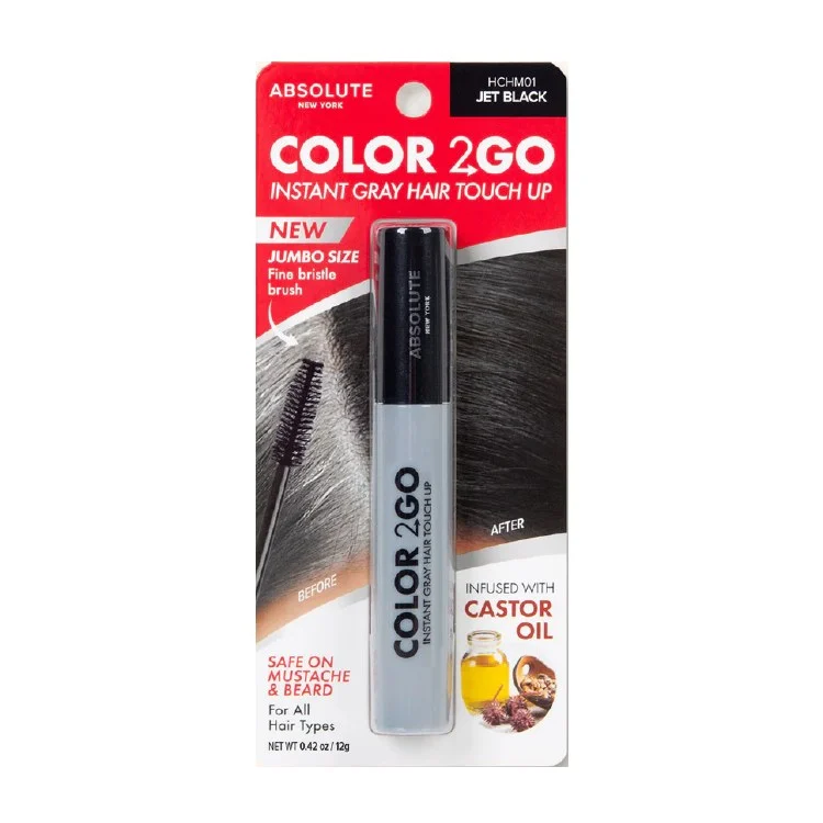 Absolute Color 2 Go - Instant Root Touch Up Hair Stick Jumbo #HCHM01 - Jet Black