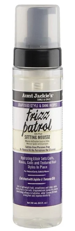 Aunt Jackie's Grapeseed Style Frizz Patrol Twist & Curl Setting Mousse 8.5oz