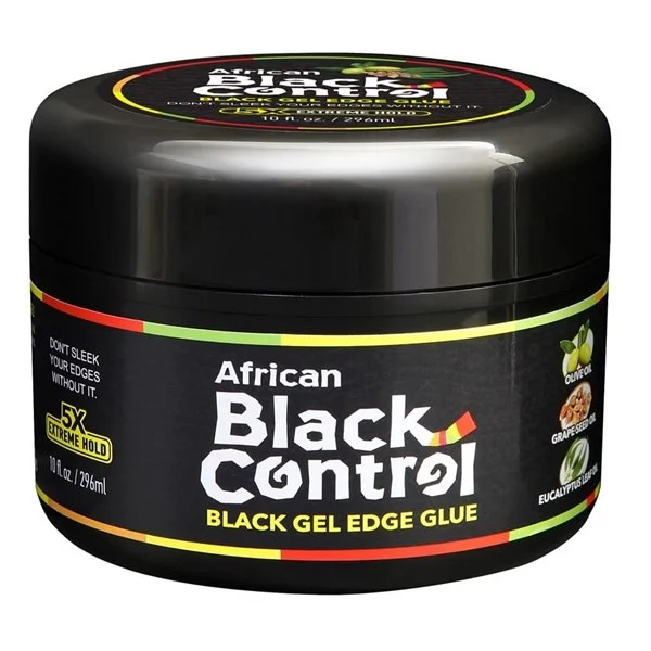 African Black Control Black Gel Edge Glue 10oz