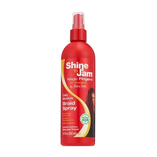 Ampro Shine 'n Jam Magic Fingers Daily Moisture Braid Spray 12oz