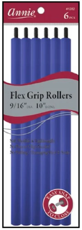Annie Flex Grip Rollers - 10" - 6 ct- #1282 - Blue