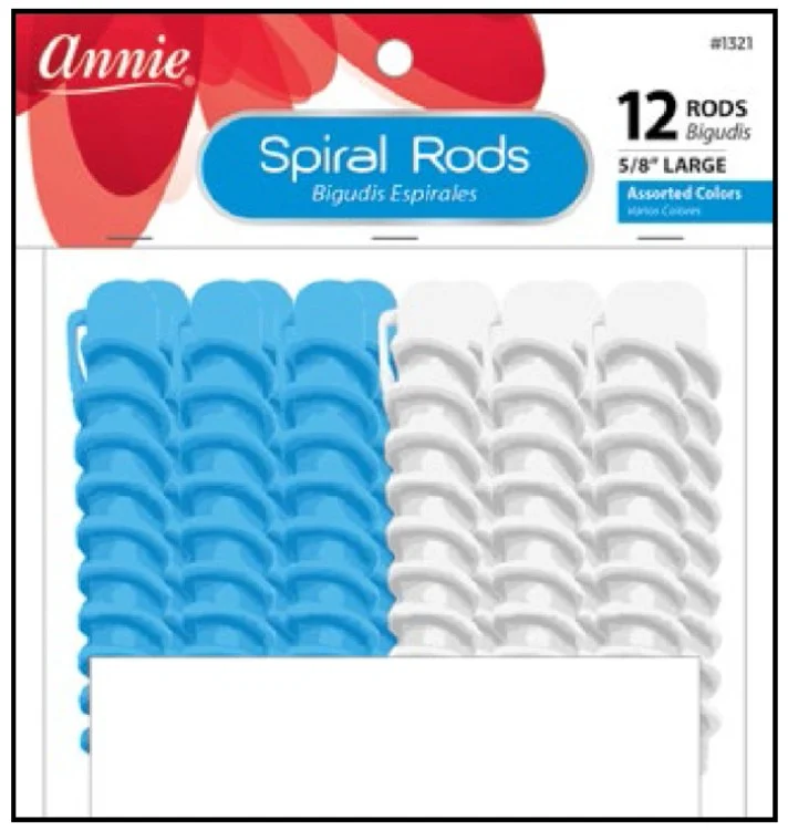 Annie Spiral Rods - Large - 12 Pack - #1321 - Blue & White
