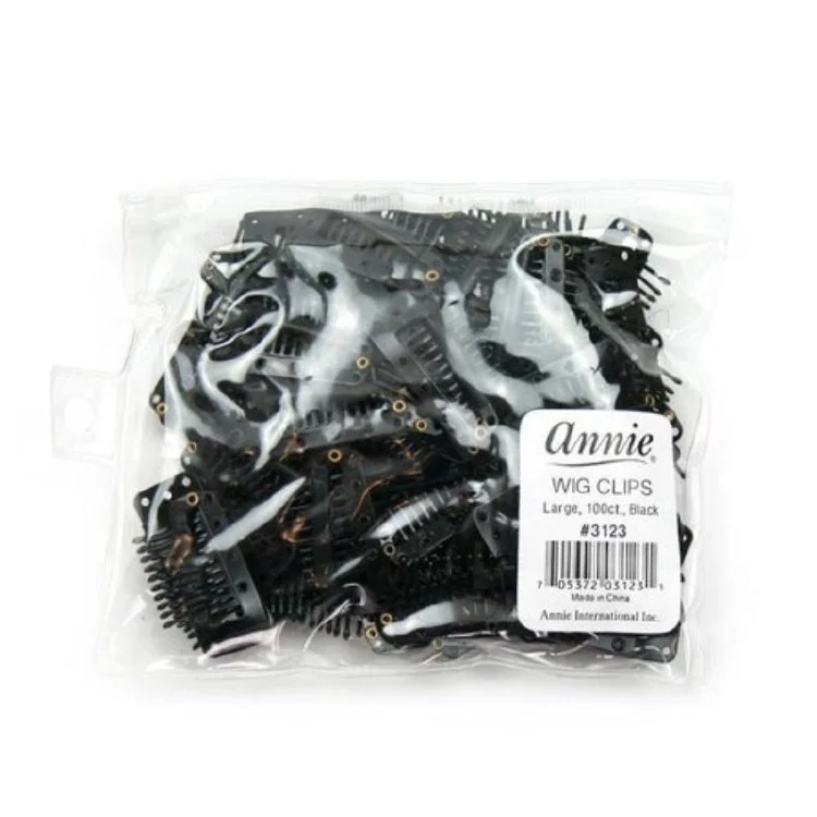 Annie Large Wig Clips Black 100 pcs # 3123