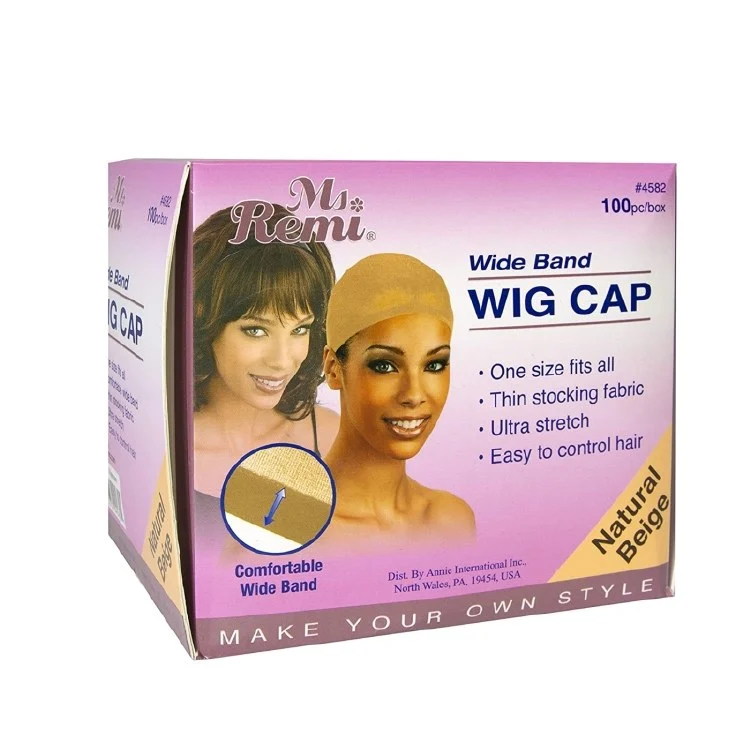 Annie Ms Remi Wig Cap Wide Band Natural Beige 100PC #4582