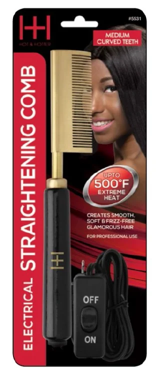 Electric Straightening Comb Medium Curved Teeth #5531