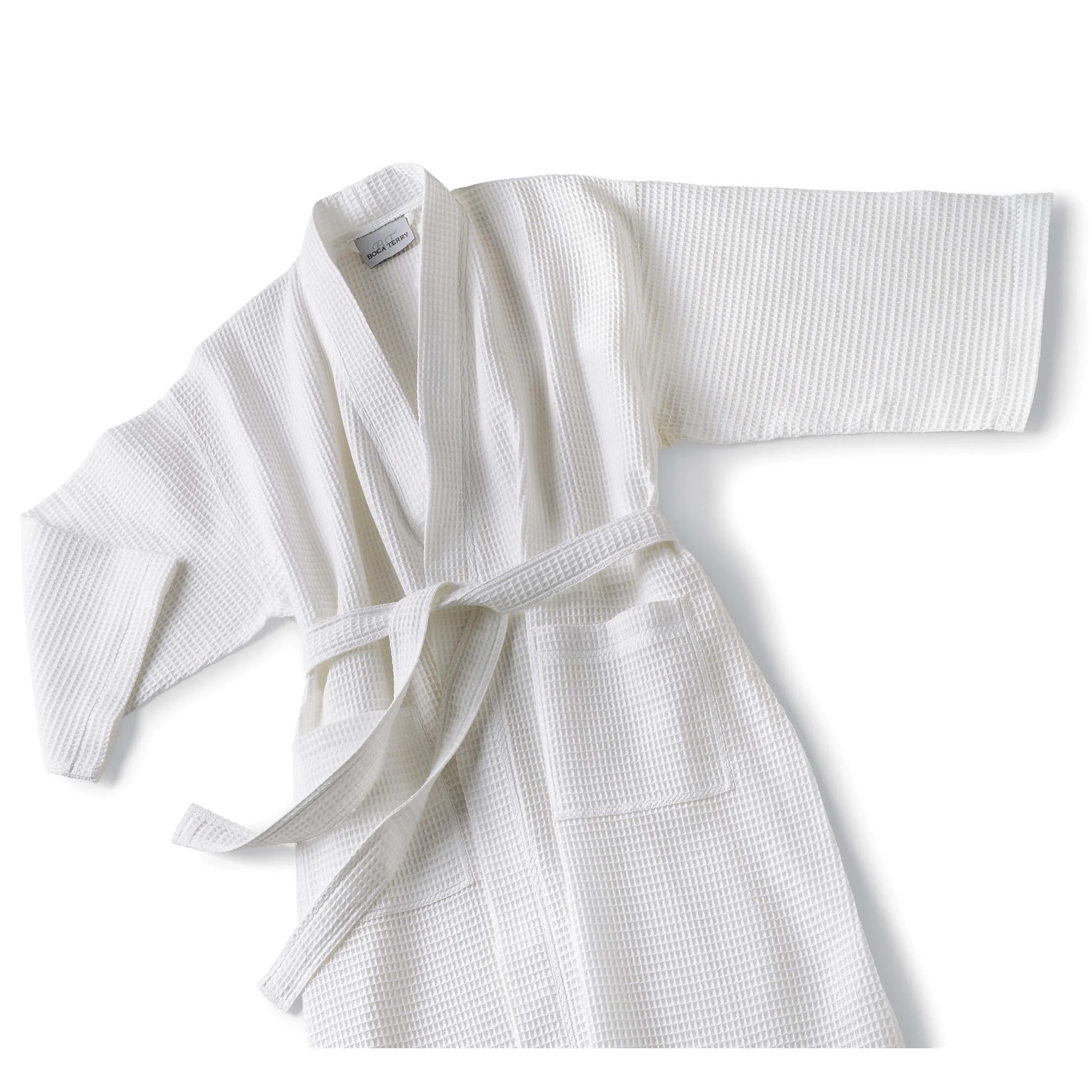 Boca Terry Robe, Multi Waffle Kimono, White