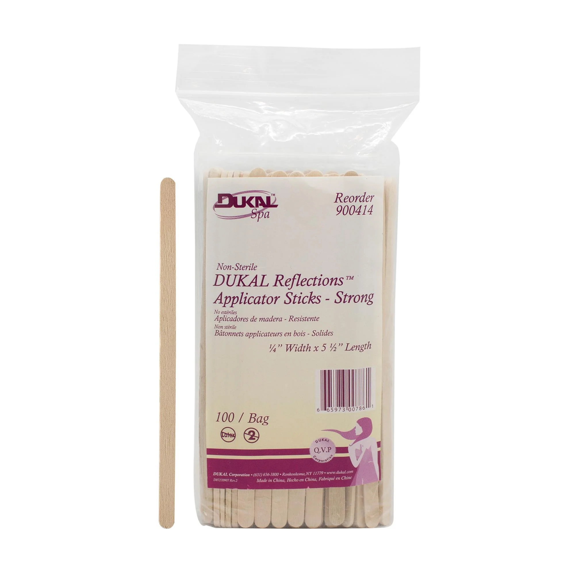 DUKAL Reflections NS Wood Applicator - 1/4” x 5-1/2” - 100 ct