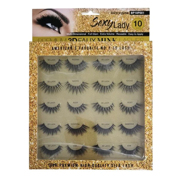 BlackPink Premium 3D Faux Mink Lash 10 Pairs #BP10P001 - Sexy Lady