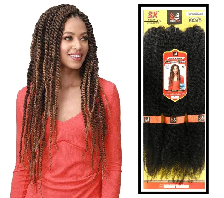 3X Pre-Stretched Jamaica Braid 24 Inch - # T1B/BUG