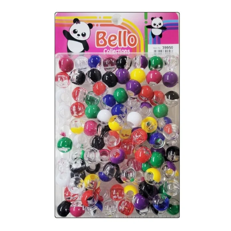 Bello Large Hair Beads - Large Package - Assorted Color Swirl #39950