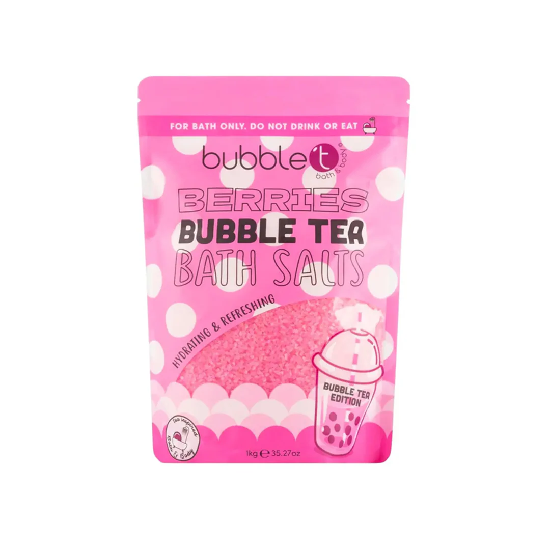 bubble t Bath Salts Hydrating & Refreshing Berries 1kg – Beauty Outlet