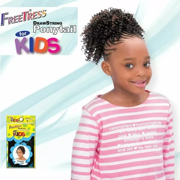 Drawstring Ponytail For Kids Cork Screw - # P1B/30