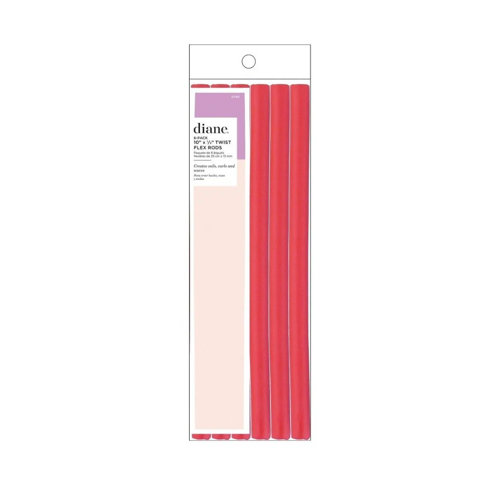 Diane 6 Pack 10" Twist Flex Rods Red