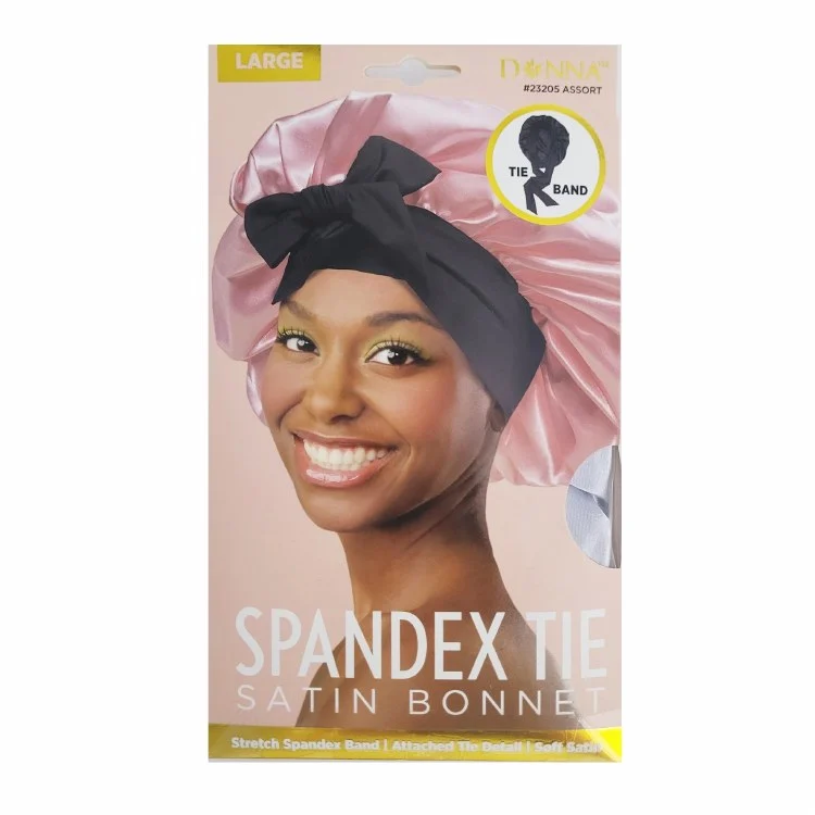 Donna Large Spandex Tie Satin Bonnet #23205 - Assorted Color