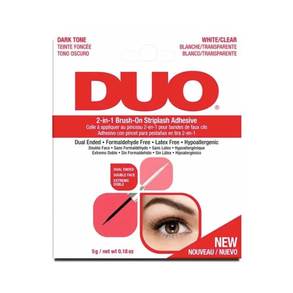 Duo 2 in 1 Brush On Striplash Adhesive Dark Tone/ White Clear 5g