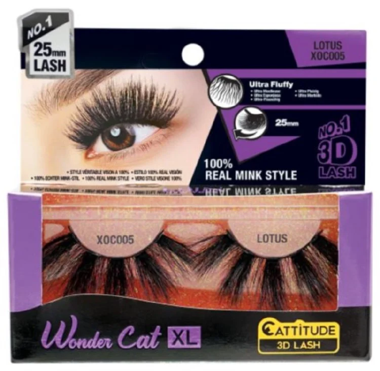 Wonder Cat XL 25mm 3D Faux Mink Lashes - Lotus