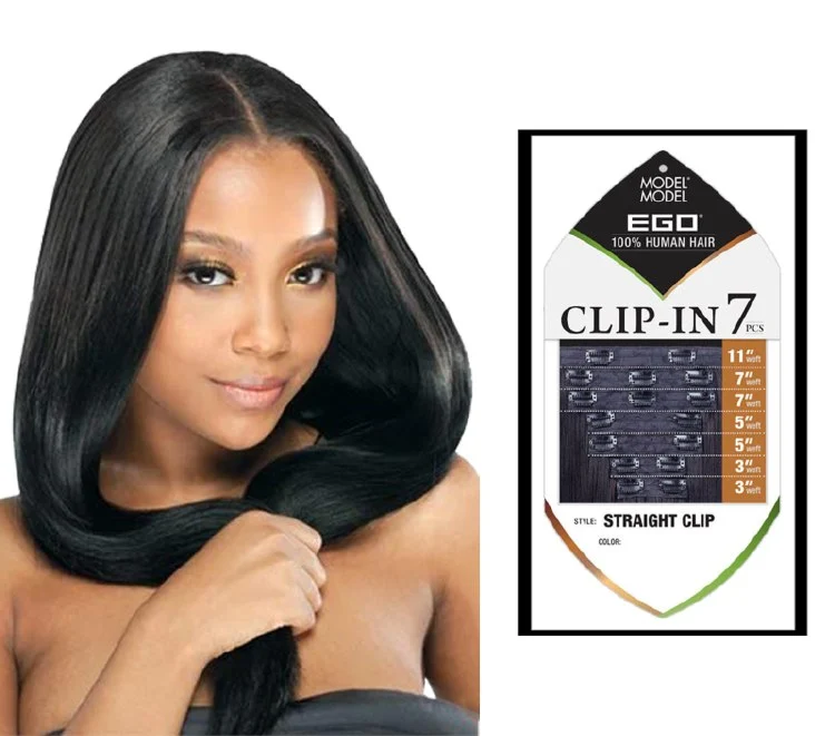 EGO Total Human Hair Clip-In 7pcs Straight Clip 20 Inch - # P6/24