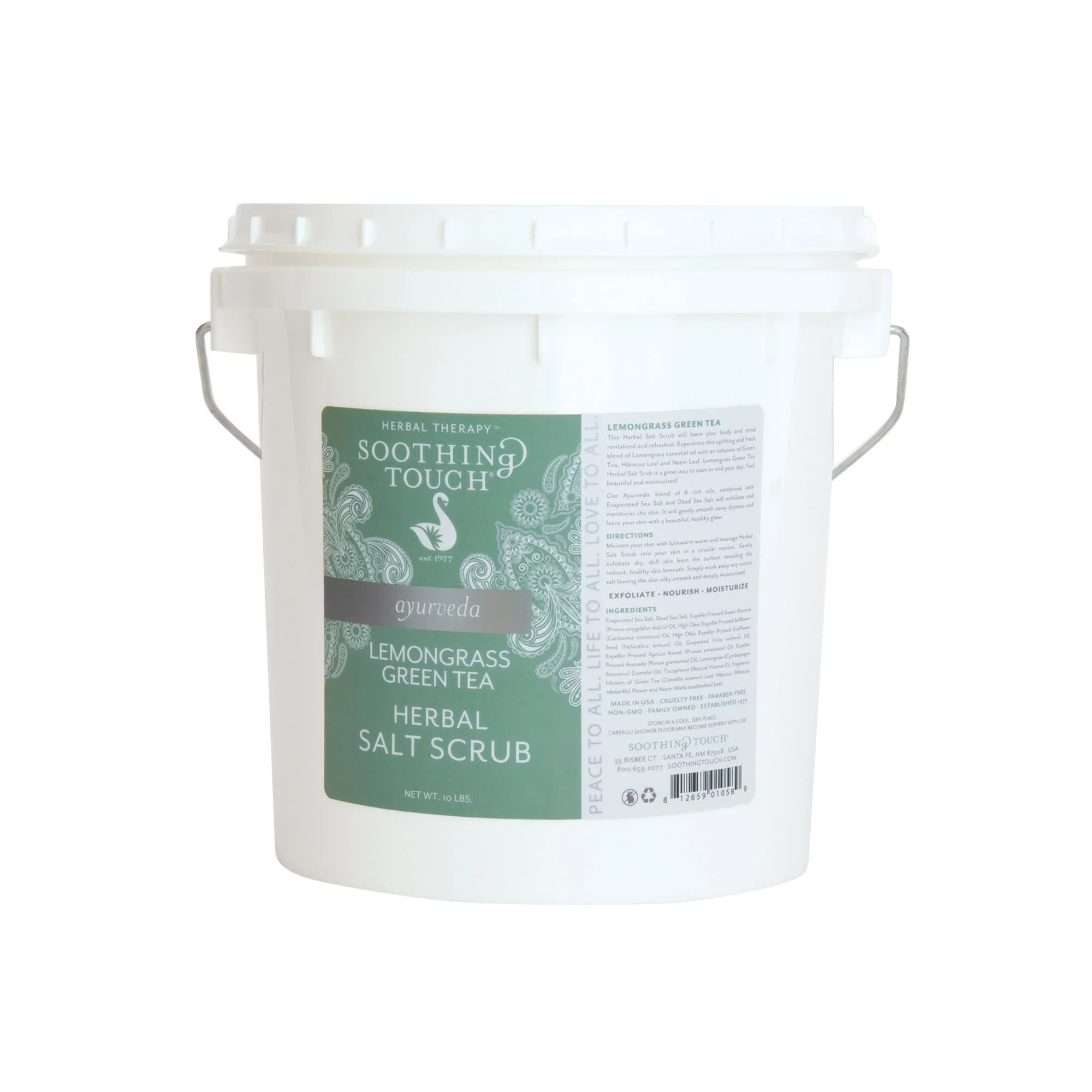 Soothing Touch Salt Scrub, Lemongrass Green Tea, 10lbs