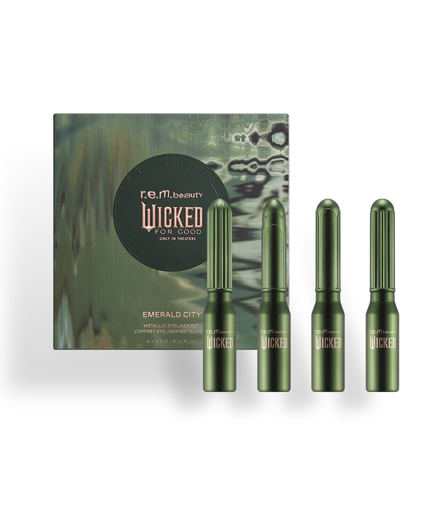 r.e.m. beauty x Wicked: For Good Emerald City Metallic Eyeliner Set