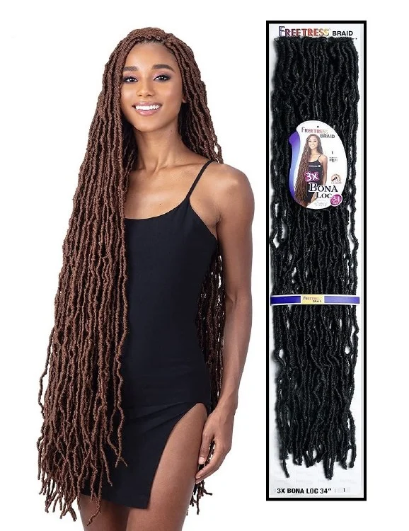 FreeTress Braid 3x Bona Locs 34 Inch - # 1