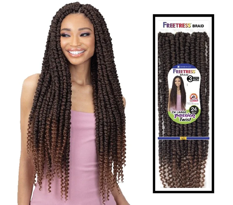 FreeTress Braid 3x Large Passion Twist 24 Inch - # 1B