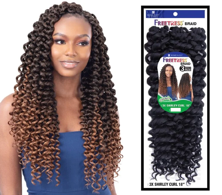 FreeTress Braid 3x Shirley Curl 18 Inch - # 4