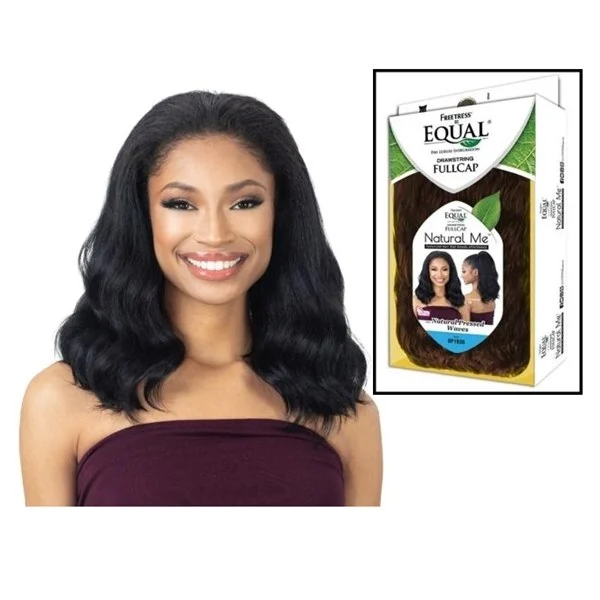 FreeTress Drawstring Full Cap Wig Natural Pressed Waves - # OP27