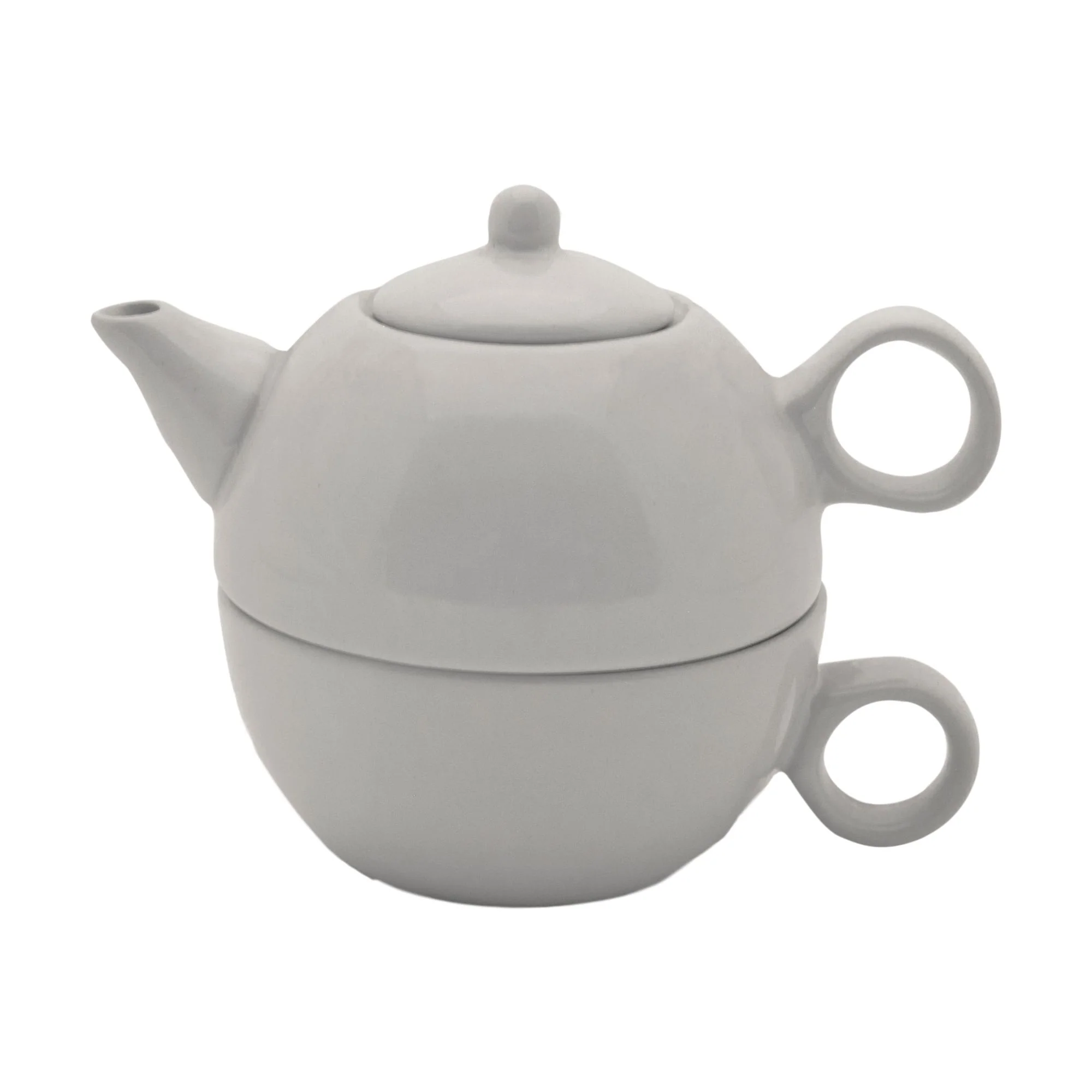 White Lion Ceramic Teapot & Tea Cup Set