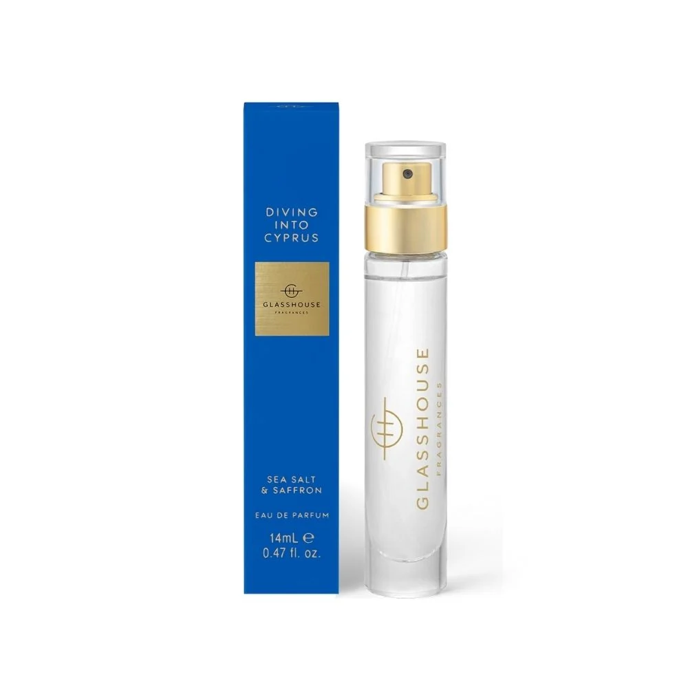 Glasshouse Fragrances Diving Into Cyprus Eau De Parfum Sea Salt & Saffron .47oz