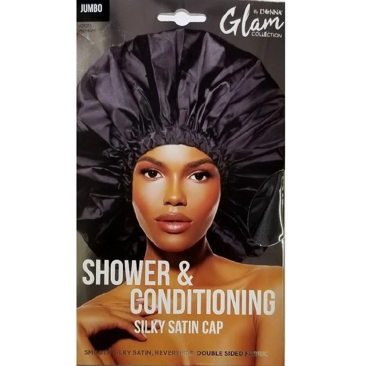 Donna Glam Collection Shower & Conditioning Silky Satin Cap Jumbo Midnight