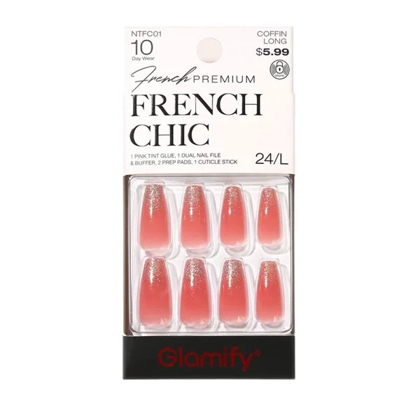 Glamify French Chic Press on Nails #NTFC01 - Coffin Long