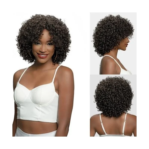 Janet Collection Natural Curly Wig - KELLEN - # LATTE BLONDE