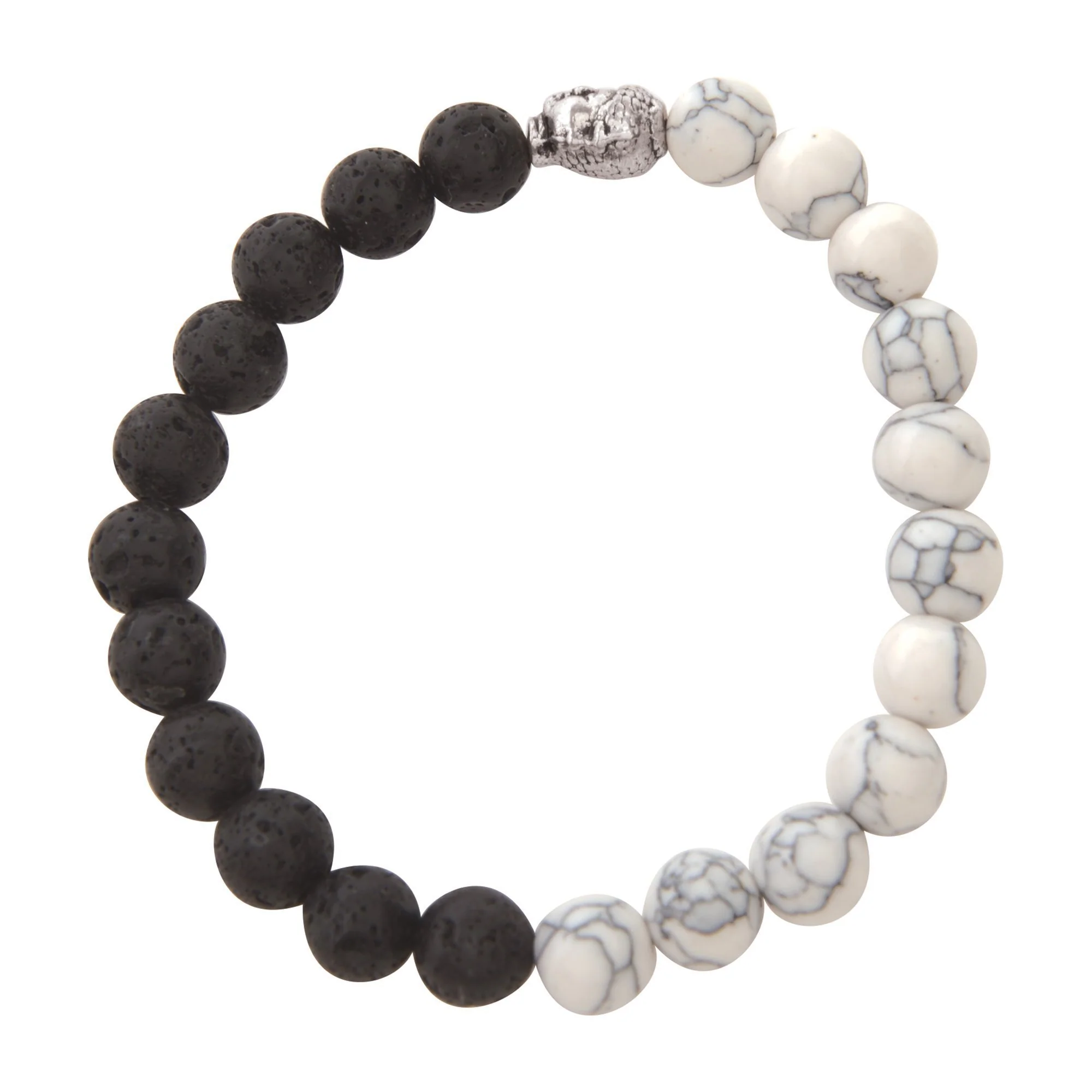 Black & White Marble Lava Bracelet