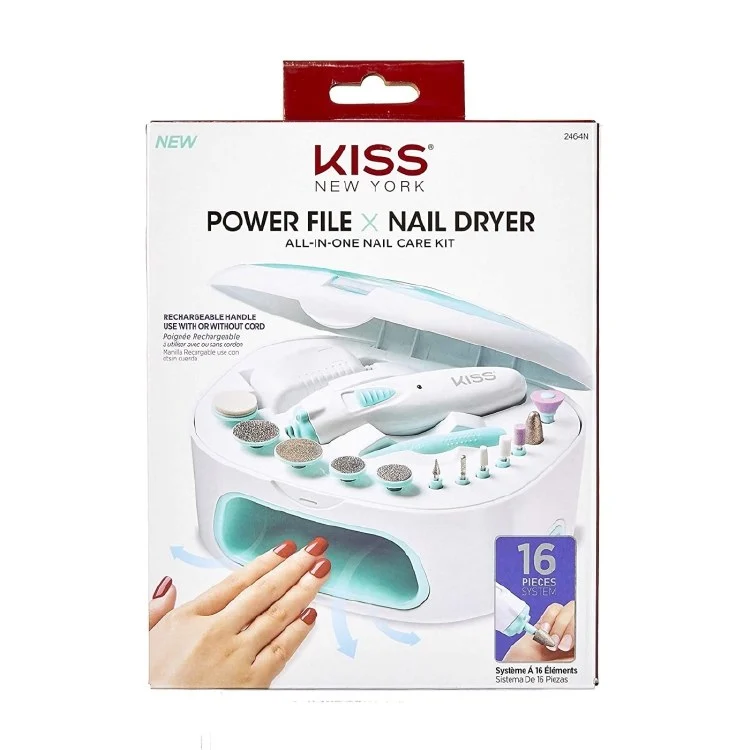 Kiss New York Power File x Nail Dryer All-In-One Nail Care Kit #2464N