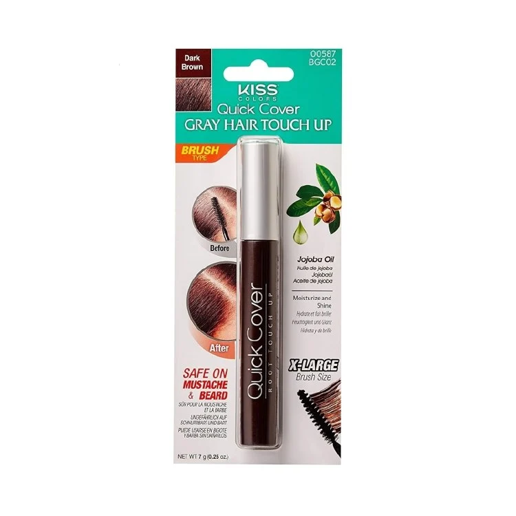 Kiss Colors Quick Cover Gray Hair Touch Up Brush #BGC02 - Dark Brown